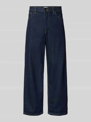 Jeansy o kroju wide fit z czystej bawełny model "Brandon" Carhartt WIP Ciemnoniebieski