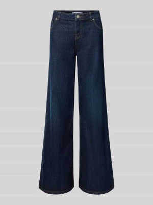 Jeansy o kroju wide fit z czystej bawełny REVIEW Ciemnoniebieski