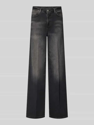 Jeansy o kroju wide fit z efektem dark wash model 'SEVENTY' RAFFAELLO ROSSI Antracytowy