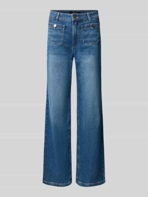 Jeansy o kroju wide fit z kieszeniami z patką Zero Jeansowy niebieski