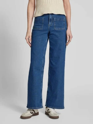Jeansy o kroju wide fit z mieszanki bawełny model ‘KAYLA’ Vero Moda Niebieski