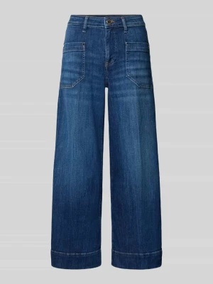 Jeansy o kroju wide fit z mieszanki bawełny model 'MIRU 6 / 8' RAFFAELLO ROSSI Jeansowy niebieski