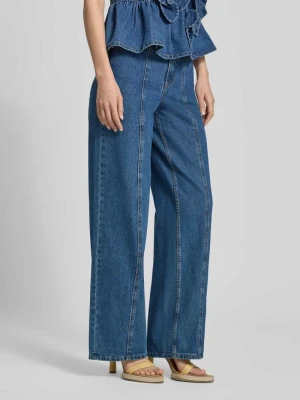 Jeansy o kroju wide fit z ozdobnymi szwami model 'Elsie' YAS
