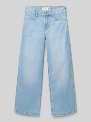 Jeansy o kroju wide fit z wysokim stanem z mieszanki bawełny Abercrombie & Fitch Niebieski