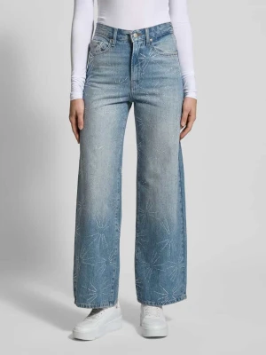 Jeansy o luźnym kroju z czystej bawełny z obszyciem kamieniami stras model ‘HOPE’ Only