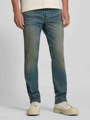 Jeansy o niskim stanie i kroju slim fit z naszywką z logo Diesel Jeansowy niebieski
