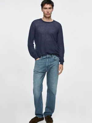 Jeansy O Prostym Kroju - Indygo - - Massimo Dutti - Mężczyzna