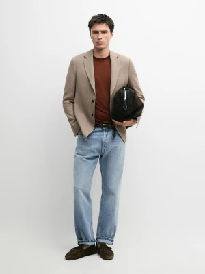 Jeansy O Prostym Kroju - Jasnoniebieski - - Massimo Dutti - Mężczyzna