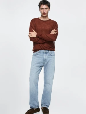 Jeansy O Prostym Kroju - Jasnoniebieski - - Massimo Dutti - Mężczyzna