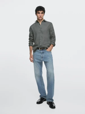 Jeansy O Prostym Kroju - Średni Niebieski - - Massimo Dutti - Mężczyzna