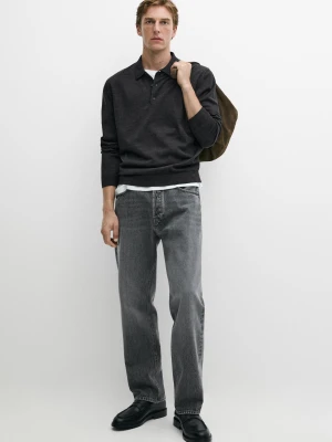 Jeansy O Prostym Kroju - Szary - Massimo Dutti - Male