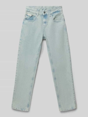 Jeansy o prostym kroju z detalem z logo Calvin Klein Jeans Jasnoniebieski