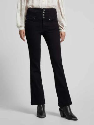 Jeansy o rozkloszowanym kroju w jednolitym kolorze Guess