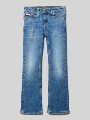 Jeansy o rozkloszowanym kroju z detalem z logo Calvin Klein Jeans Niebieski