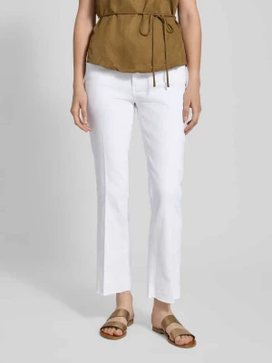 Jeansy o rozkloszowanym kroju z frędzlami milano italy