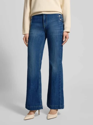 Jeansy o rozkloszowanym kroju z guzikami Liu Jo White