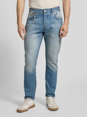 Jeansy o skróconym kroju slim fit z łańcuszkami Antony Morato Jeansowy niebieski