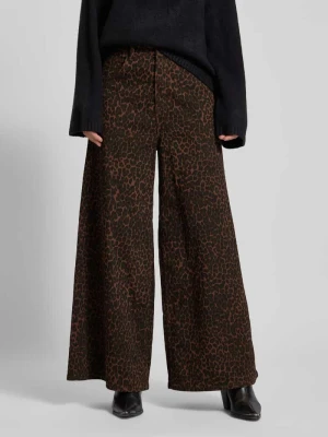 Jeansy o szerokim kroju ze zwierzęcym nadrukiem model ‘ZOE’ Apricot