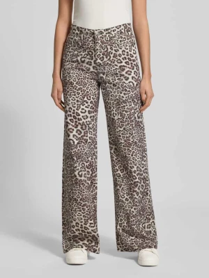 Jeansy o szerokim kroju ze zwierzęcym nadrukiem na całej powierzchni Marc Cain