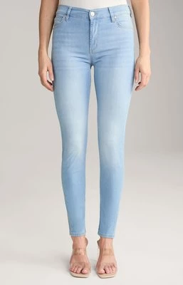 Jeansy o wąskim kroju w kolorze jasnoniebieskim z efektem sprania Joop