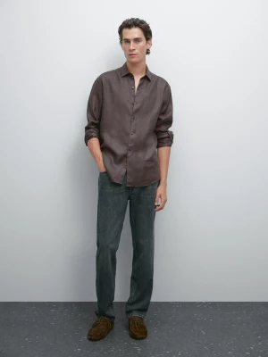 Jeansy O Zwężanym Kroju - Błękit Królewski - - Massimo Dutti - Mężczyzna