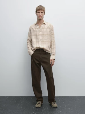 Jeansy O Zwężanym Kroju - Brązowy - - Massimo Dutti - Mężczyzna