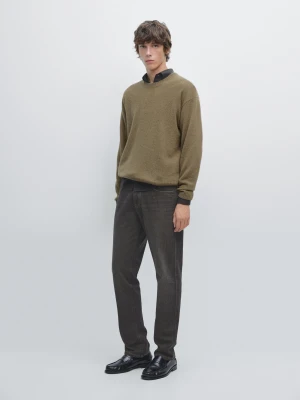 Jeansy O Zwężanym Kroju - Brudnoszary - - Massimo Dutti - Mężczyzna