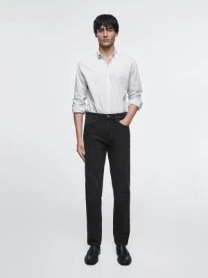 Jeansy O Zwężanym Kroju - Brudnoszary - - Massimo Dutti - Mężczyzna