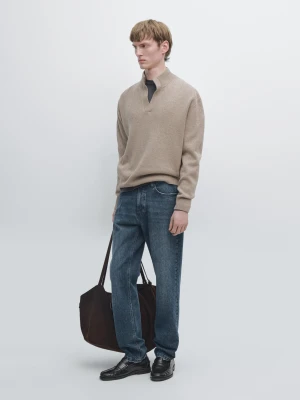 Jeansy O Zwężanym Kroju - Ciemnoniebieski - - Massimo Dutti - Mężczyzna