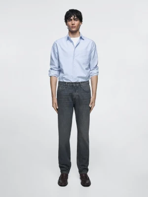 Jeansy O Zwężanym Kroju - Ciemnoniebieski - - Massimo Dutti - Mężczyzna