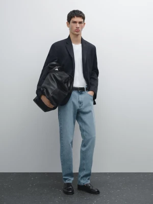 Jeansy O Zwężanym Kroju - Indygo - - Massimo Dutti - Mężczyzna