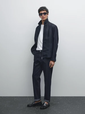 Jeansy O Zwężanym Kroju - Indygo - - Massimo Dutti - Mężczyzna