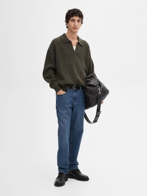 Jeansy O Zwężanym Kroju - Indygo - - Massimo Dutti - Mężczyzna