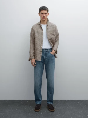 Jeansy O Zwężanym Kroju - Indygo - - Massimo Dutti - Mężczyzna