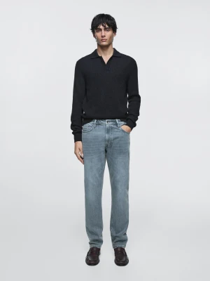Jeansy O Zwężanym Kroju - Indygo - - Massimo Dutti - Mężczyzna