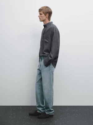 Jeansy O Zwężanym Kroju - Jasnoniebieski - - Massimo Dutti - Mężczyzna