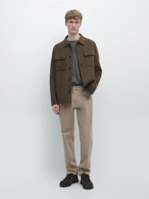 Jeansy O Zwężanym Kroju - Norkowy - - Massimo Dutti - Mężczyzna