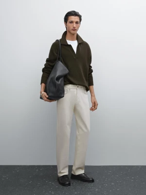 Jeansy O Zwężanym Kroju - Surowy - - Massimo Dutti - Mężczyzna
