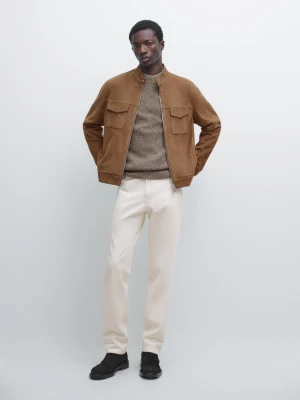 Jeansy O Zwężanym Kroju - Surowy - - Massimo Dutti - Mężczyzna