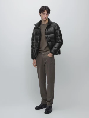 Jeansy O Zwężanym Kroju - Szarawozielony - - Massimo Dutti - Mężczyzna