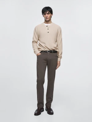 Jeansy O Zwężanym Kroju - Szarawozielony - - Massimo Dutti - Mężczyzna