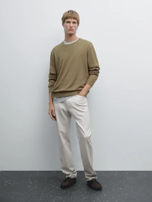 Jeansy O Zwężanym Kroju - Szary Antracytowy - - Massimo Dutti - Mężczyzna
