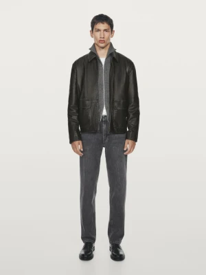 Jeansy O Zwężanym Kroju - Szary - - Massimo Dutti - Male