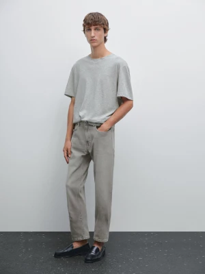 Jeansy O Zwężanym Kroju - Szary - - Massimo Dutti - Mężczyzna