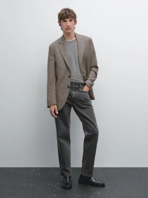 Jeansy O Zwężanym Kroju - Szary - - Massimo Dutti - Mężczyzna