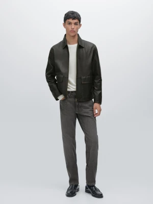 Jeansy O Zwężanym Kroju - Szary - - Massimo Dutti - Mężczyzna