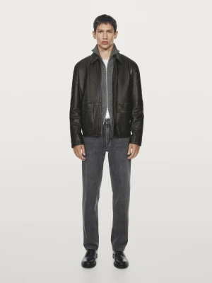 Jeansy O Zwężanym Kroju - Szary - - Massimo Dutti - Mężczyzna