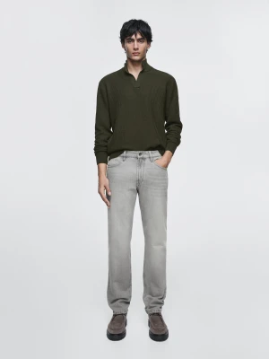 Jeansy O Zwężanym Kroju - Szary - - Massimo Dutti - Mężczyzna