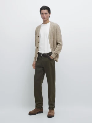 Jeansy O Zwężanym Kroju - Zielony - - Massimo Dutti - Mężczyzna