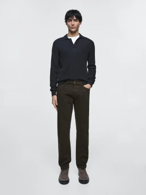 Jeansy O Zwężanym Kroju - Zielony - - Massimo Dutti - Mężczyzna